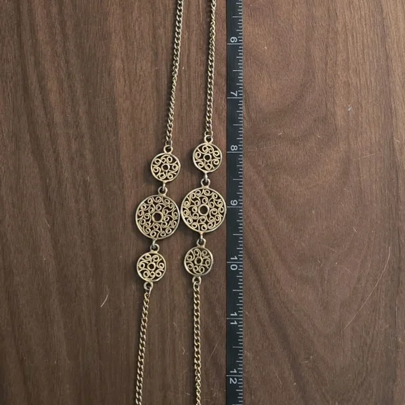 Vintage Gold Filigree Coin Necklace - Picture 3 of 3